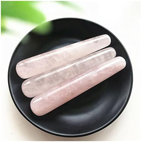 Binnanfang AC216 3PCS Природна розова кристална полирана масажа стапче за здравствена релаксација Кристал стап природни камења и