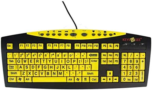 Ablenet Keys-u-See Grarm Print US English USB жичен жолт тастатура, стандардни клучеви со големи букви-број на производ: 100901033