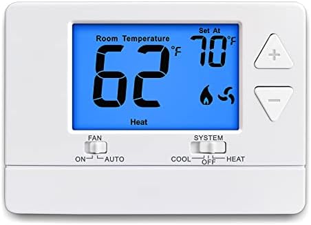Не-програмибилен дигитален термостат за Electeck за дома, 1 топлина/1 кул со дисплеј од 5,0 квадратни инчи, компатибилен со системот за електрична