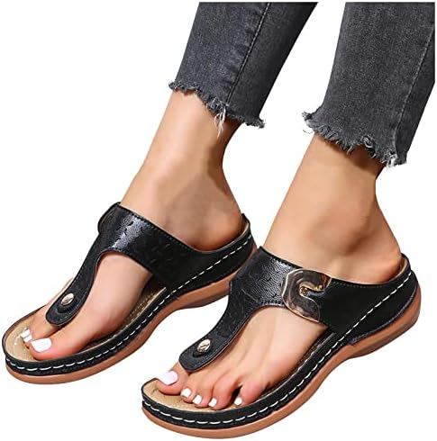 Хамвеси летни ортопедски сандали за жени, прстенести пети анти-лизгачки апостол