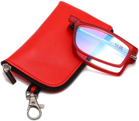 Viseng анти-сино светло преклопување очила за читање за мажи и жени со телескопска шипка преносна мода ултра лесна кожа кутија +1,5