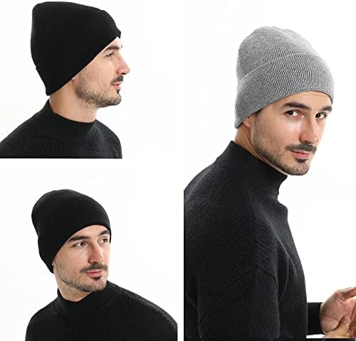 HH HOFNEN 2 парчиња Beanie Hat за жени мажи Зимска капа руно наредено термичко плетено капаче за череп