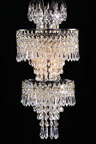Манор луксузен ниски антички стил стаклен кристален приврзок лустер со сијалица Едисон, 20 x 10 “