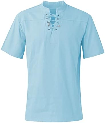 Маички со маички Rtrde маици во боја ретро чипка-јака случајна V-врата за влечење со кратки ракави со кратки маици на врвни маици