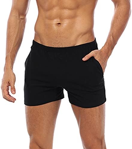 Машка долна облека боксери панталони машки шорцеви боксери случајни удобни џебови цврсти пижами шорцеви машки боксери мажи мали црни