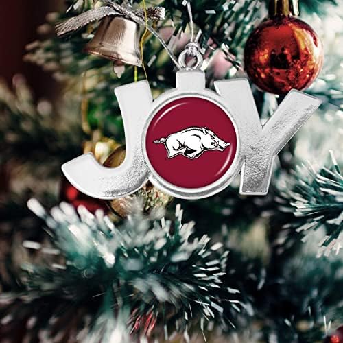 Од Срце Претпријатија Арканзас Радост Со Логото На Тимот Сребрен Метал Божиќ Украс Подарок Дрво Декорација