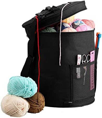 Менг Голема Торба За Плетење,600d Оксфорд Ткаенина Предиво Организатор Торба Торба Преносни Торба За Складирање За Предива, Плетење
