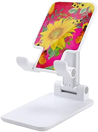 Yellowолти сончогледи Пеперутка печатење мобилен телефон штанд компатибилен со таблети за прекинувачи на iPhone, прилагодлив прилагодлив за мобилен