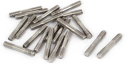 AEXIT M4X25MM 304 нокти, завртки и сврзувачки елементи не'рѓосувачки челик двојно крај навојна завртка за завртки и завртки за завртки на завртки