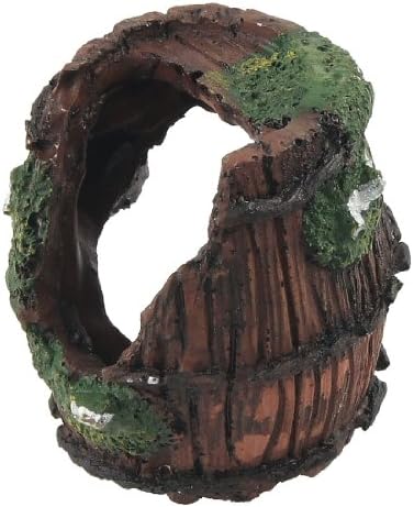 Орнамент за уредување на аквариум ardардин Барел со керамика, кафеава/зелена