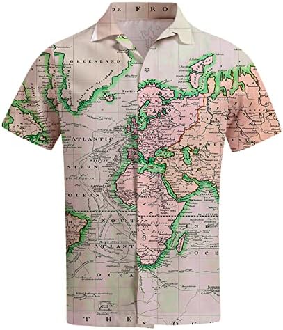 Здфер машки хавајски кошули печатени кошули надолу со кошули со краток ракав редовно вклопување лето плажа ширејќи јака цветни кошули