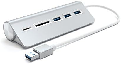 САТЕЧИ АЛУМИНИУМ USB 3.0 Центар &засилувач; Читач На Картички - Компатибилен Со Macbook Pro, MacBook, iMac, Површина Про, DELL
