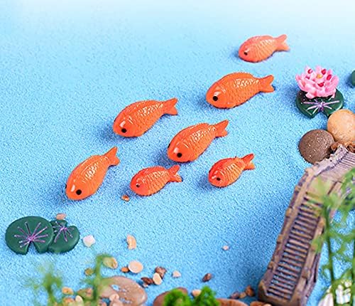 20 парчиња смола црвена златна риба мини златна риба фигурини самовила градина минијатурна пејзаж DIY terrarium занаети за украси за украси