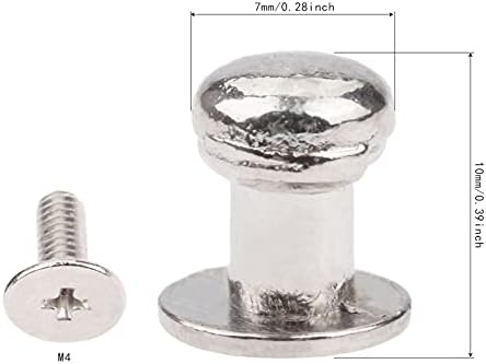 30 парчиња 7 * 10мм метална легура на копчето за завртки за завртки за завртки за занаети DIY занаети кожа појас за часовници за часовници