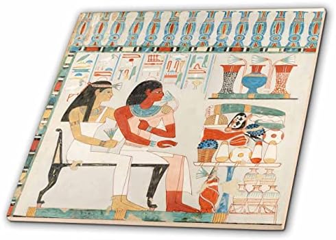 3дроза Античка Египетска Уметност Седи Маж И Жена Антички Египет Син Декор-Плочки