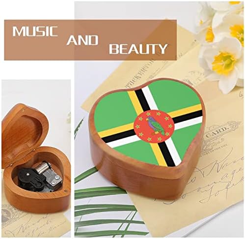 Доминиканско знаме часовници Музичка кутија гроздобер дрвена форма во облик на музички кутии играчки подароци украси