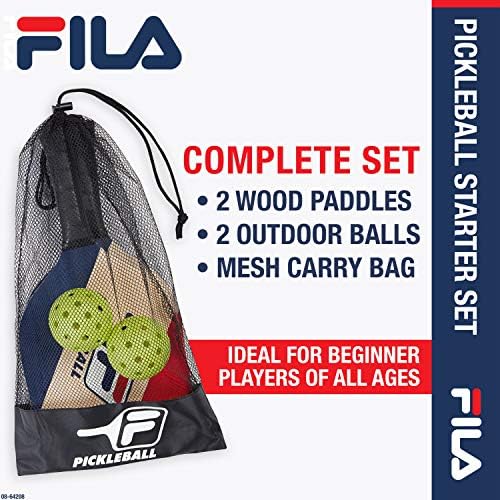 Поставени додатоци за фила додатоци сет од 2 - вклучува 2 рекети за топчести топки, 2 топки за пикаболи на отворено, марината со