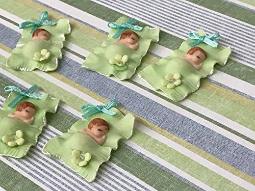 Бебе Туш Спиење Бебиња Во Јаболко Зелени Ќебиња Партиски Материјали Фаворизира 12 Кт Торта Топер Украси Пелена Торта Украси