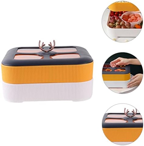 Тркалезна декоративна лента поделена садови за сервирање со капак: закуска сегментална лента сушена овошна кутија сад за складирање
