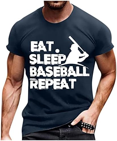 Менс лето лето со кратки ракави на вратот Гроздобер бејзбол букви кошули за печатење на врвот на врвот на врвот