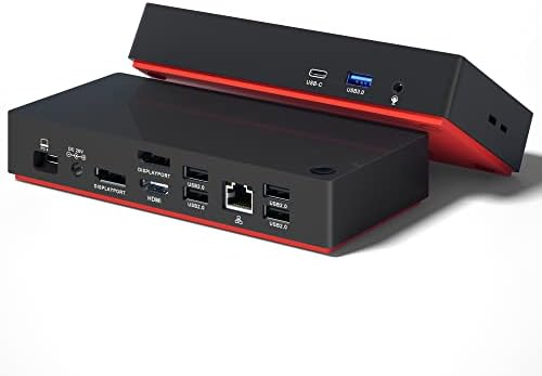 USB C Tripe Display Docing Station со 100W испорака на електрична енергија, 13-во-1 USB C-пристаниште со 1x HDMI, 2x DisplayPort,