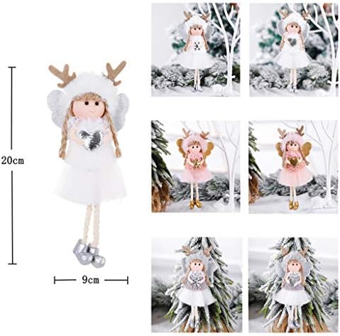 Божиќна декорација 3 парчиња ангелско кукла Влезе дрво виси украси, божиќни занаети џуџиња украси розови, сиви и бели