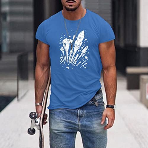 XXBR машки војник со кратки ракави за кратки ракави за мажи, смешни графички печати маици летни атлетски тренинзи мускули маички