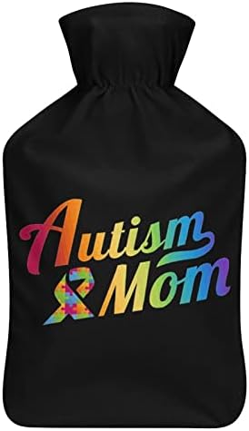 Аутизам мама 1000мл гума шише со топла вода со кадифен покривка топла торба за вбризгување ладна заштита преносно