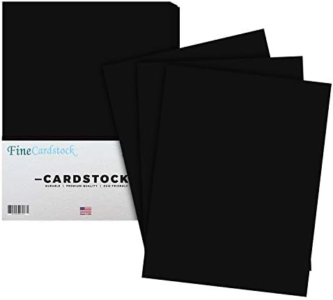 Eclipse Black Premium Color Card Cart Haper | 50 по пакет | Супериорна дебела картон од 65 lb, совршен за училишни материјали, занаетчиски