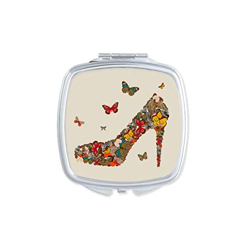 Пеперутка И Високи Потпетици Чевли Огледало Пренослив Компактен Џеб Шминка Двострано Стакло