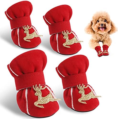 Kroiuain 2 пара санта црвено одвојување Божиќно кутре симпатично куче зимски чевли чизми