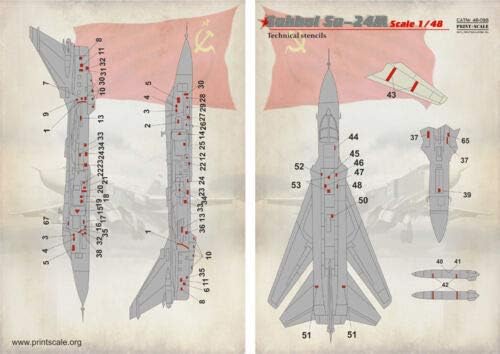 Скала за печатење 48-098-1/48 ДЕЦАЛ за технички матрици Сухои Су-24м