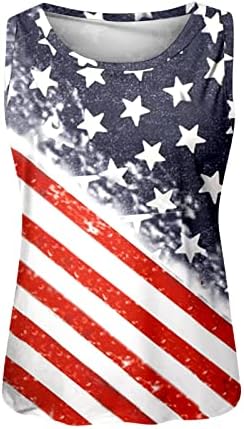 4 јули Кошули За Жени Знаме На САД Летни Врвови На Резервоарот На Екипажот Без Ракави Ѕвезди Пруги Маици За Врзување Обични Маици