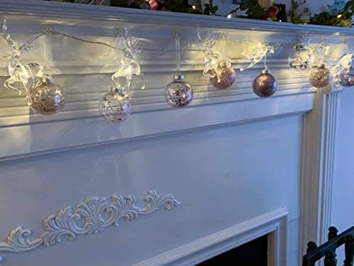 Божиќни светла ирваси жици на светла - топла бела батерија оперираше Божиќни украси за спална соба мантија врата од дрво шатор