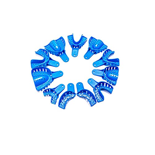 Стоматолошки Фиоки За Впечатоци Перфорирана Пластика Горна/Долна Сина боја 12 парчиња S/M/L/XL
