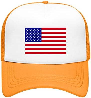 Капа за камионџии со американско Знаме За Мажи Жени Прилагодливи Летни Памучни Дишечки Патриотски Капи За Бејзбол Со Знаме На САД