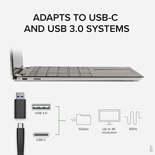 Приклучен 4k Displayport И Hdmi Двоен Монитор Адаптер ЗА USB 3.0 И USB-C, Компатибилен Со Windows И Mac