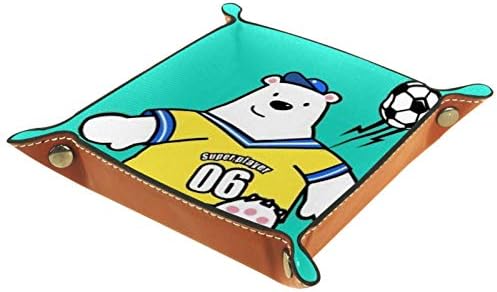Lyetny Footballer Cubs Cobs Storage Candy Holder Sundries Tray Tray Desktop Storage Grission удобен за патување, 16x16cm