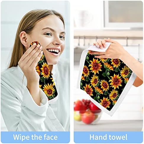 Кигаи 2 пакувања убави сончогледи за сончоглед - меки крпи за лице, крпи за теретани, хотел и бањата, крпи за чисто памучно прсти