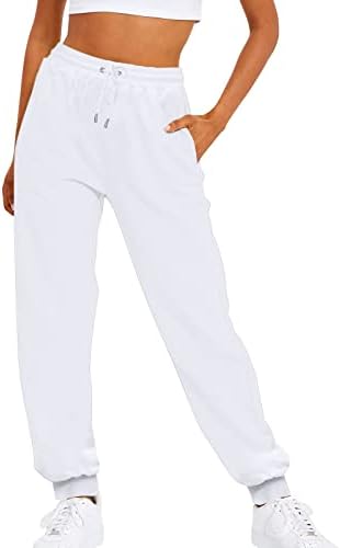 Џогери за жени со памук со високи половини памучни панталони за дно пот y2k атлетски панталони со џебови пешачки панталони
