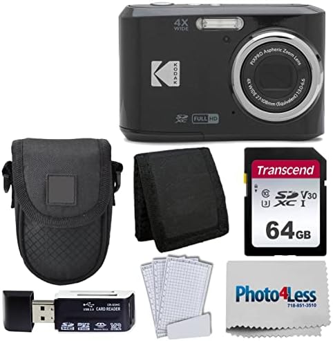 Kodak Pixpro FZ45 Дигитална камера + Црна точка и снимање на камера + Трансцендент 64 GB SD мемориска картичка + Три-патишта на