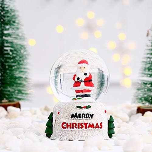 2 парчиња креативни Божиќни снежни глобуси светлечки кристални топки десктоп украси Божиќни украси за порибување