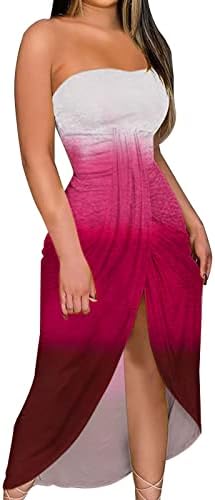 Летни фустани во миашуи за жени под 12 долари секси избришани градите неправилно стенд комбинезон долг летен фустан за жени