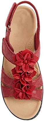 Женски сандали со лак поддршка модна цветна клин -платформа Сандали летни обични чевли удобни и меки