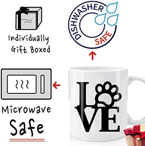 Suuura-oo Love Dog Crug, Love Cat Cig, кригла подароци за сопственици на loversубители на кучиња, подарок за сопственици на