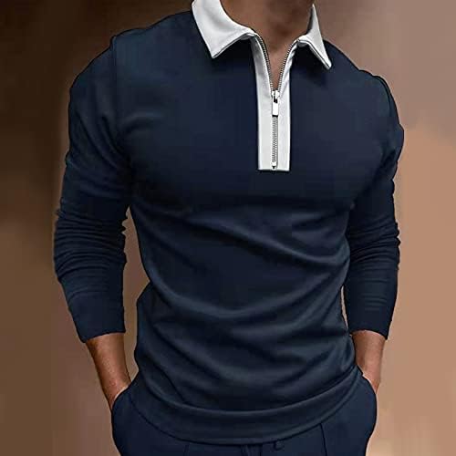 Машки кошули за голф Пол, патент на ракав, обична кошула, долга цврста машка маичка со маички со долги ракави со долг ракав
