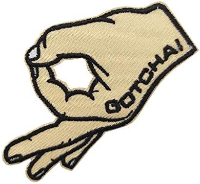 Gotcha Circle Game Meme Hand Hat Hat Deco извезено железо на шиење на лепенка