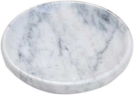 Занаетчиски бел мермер сапун сапун - полиран и сјаен држач за мермерни садови - убаво изработен додаток за бања