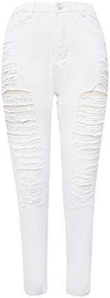 Лариау широки фармерки за женски џеб тенок дупки копче патент обични пожари потресени слаби фармерки панталони панталони