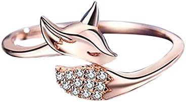 2023 Нов златен роза микро животински прстен прстен дами слатки дијамантски прстени прилагодливи прстени пакет